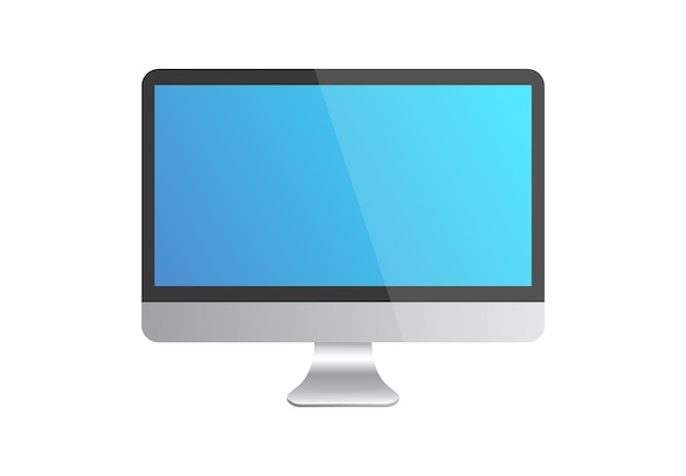 Realistische Computermonitor-blaue glänzende Anzeige-Vektor-Illustration