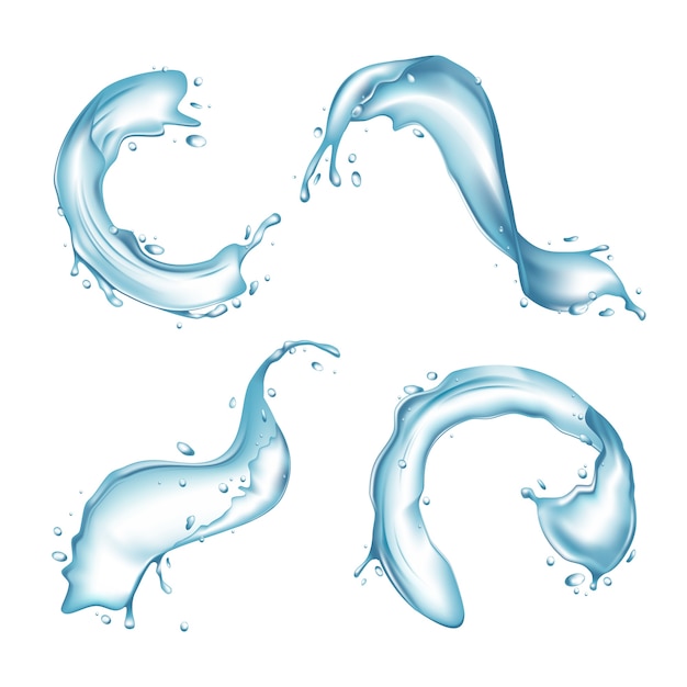 Realistische Darstellung der Wasserspritzensammlung