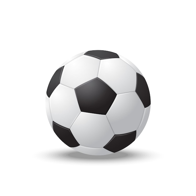 Realistische detaillierte 3D-Fußball-Spiel-Fußball-Sport-Spiel-Ziel-Wettbewerb-Sieg-Konzept-Vektor-Illustration