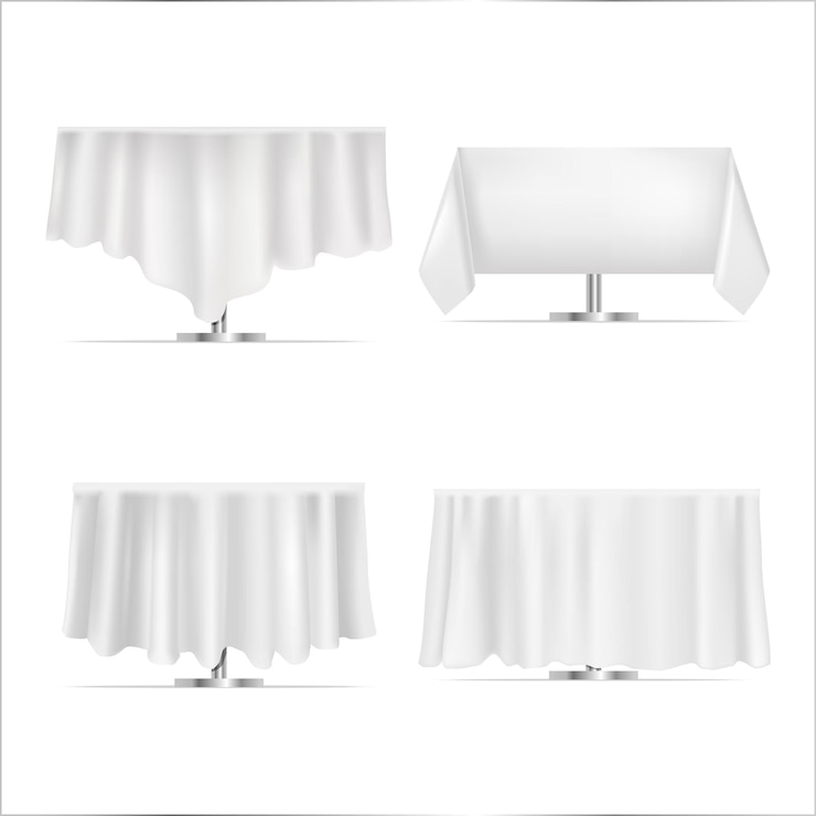 Vektor realistische detaillierte 3d-white blank restaurant tables leere vorlage mockup set vektor-illustration von mock up table