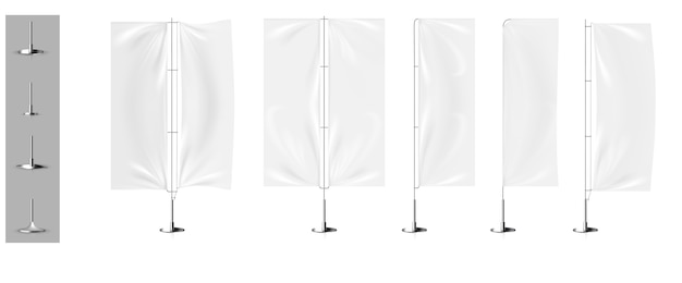 Vektor realistische dreidimensionale banner flagge modelle