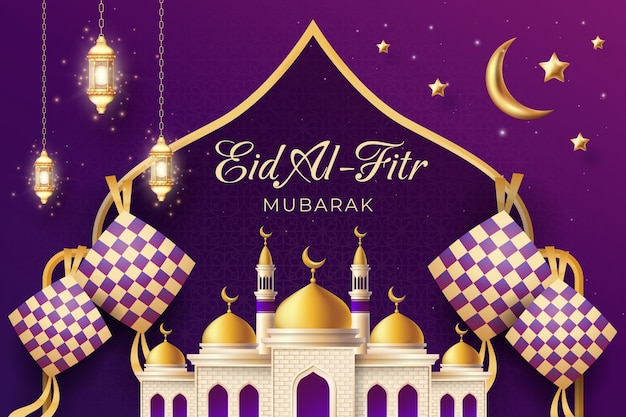 Vektor realistische eid al-fitr illustration