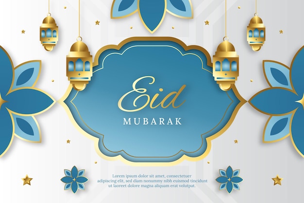 Realistische eid mubarak minimalistische hintergrundvorlage