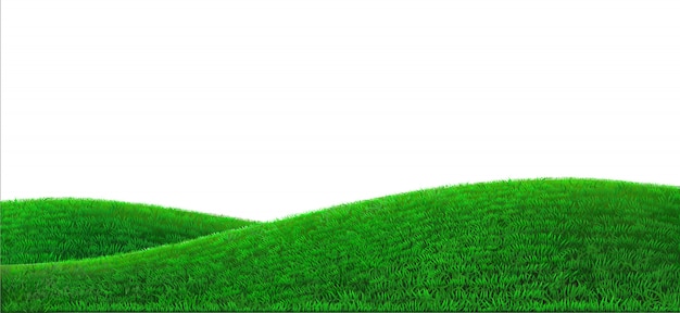 realistische Feldlandschaft des Hintergrunds der grünen Hügel
