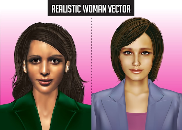 Realistische Frau Vektor