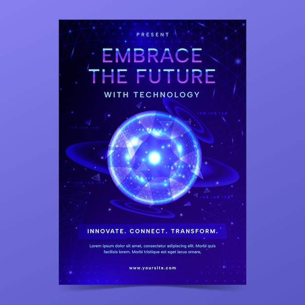 Realistische futuristische Technologie vertikale Postervorlage