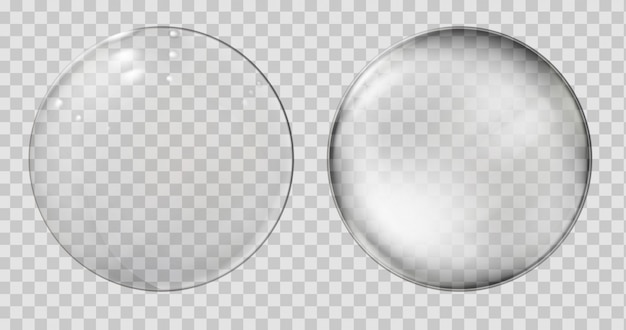 Vektor realistische glaskugel. transparenter ball, realistische blase.