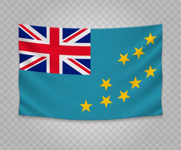 Realistische hängende Flagge von Tuvalu