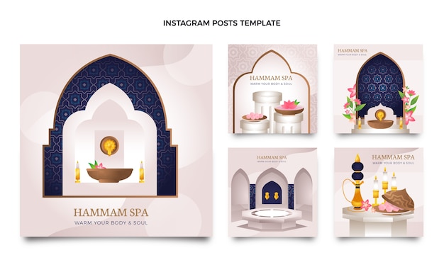 Realistische hamam-instagram-posts