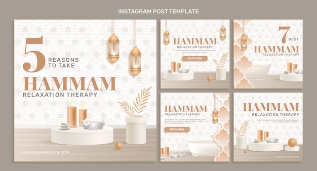 Realistische hamam-instagram-posts