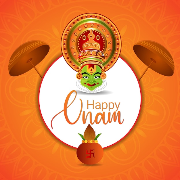 Realistische happy onam festival-karte