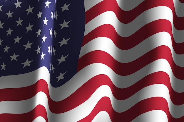 Realistische Hintergrundabstrakte Illustration der USA-Flagge, die die Flagge schwenkt