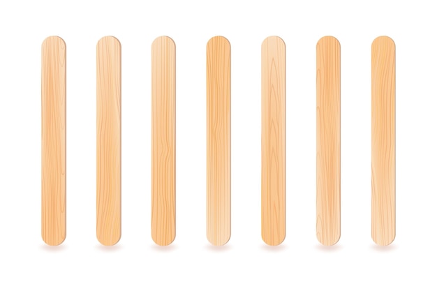 Realistische Holz- oder Plastikstäbchen.