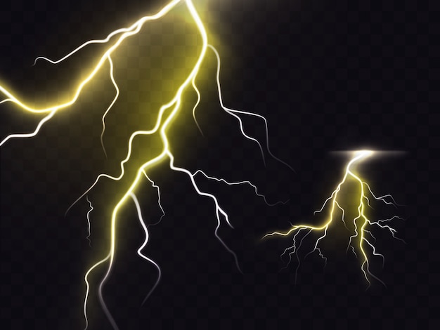 Realistische Illustration des Vektors 3D des Blitzes