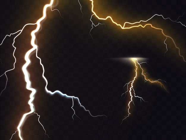 Realistische Illustration des Vektors 3D des Blitzes