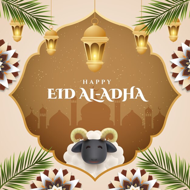 Realistische Illustration für die islamische Eid al-Adha-Feier