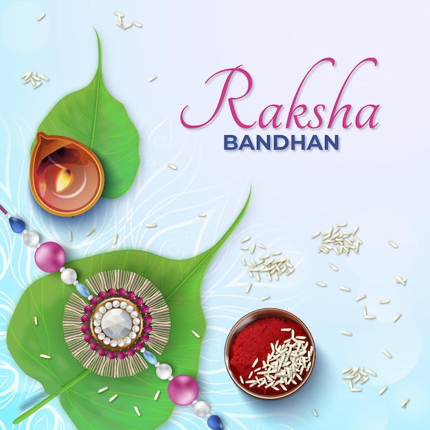 Realistische Illustration für Raksha-Bandhan-Feier
