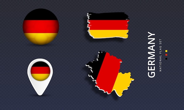 Realistische Länderflaggen-Set-Vektor-Illustration