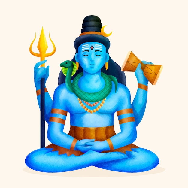 Realistische maha-shivaratri-illustration