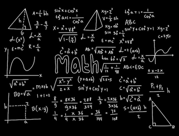 Vektor realistische mathe-tafel-hintergrundillustration