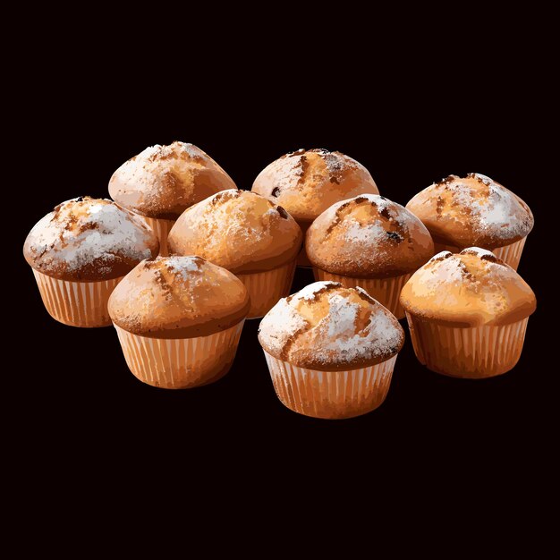 Realistische muffinkuchen-vektorillustration