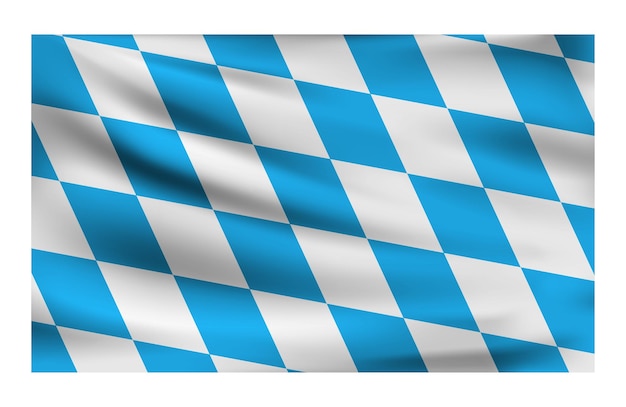 Realistische nationalflagge der bayerischen landesflagge aus stoff