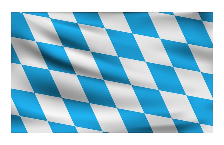 Vektor realistische nationalflagge der bayerischen landesflagge aus stoff