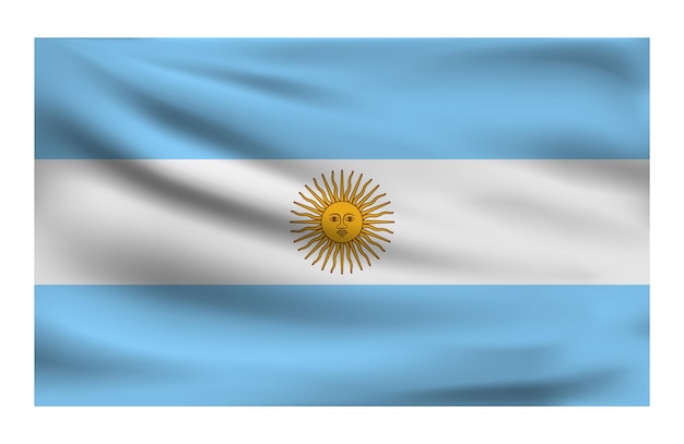 Vektor realistische nationalflagge von argentinien