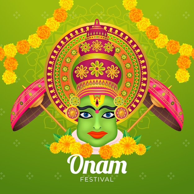 Vektor realistische onam-illustration