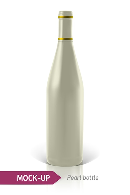 Vektor realistische perlenflaschen wein oder cocktail