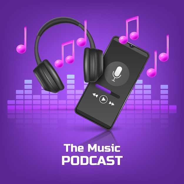 Realistische Podcast-Illustration