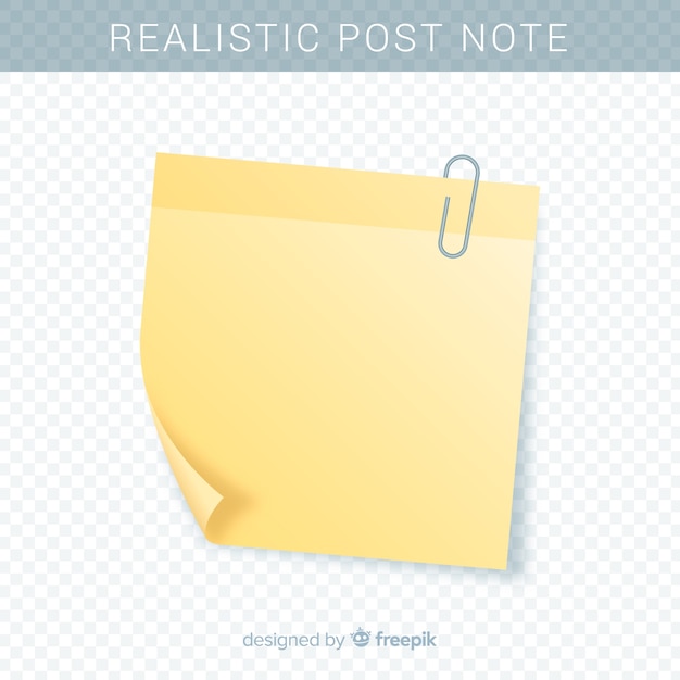 Vektor realistische postnote auf transparentem hintergrund