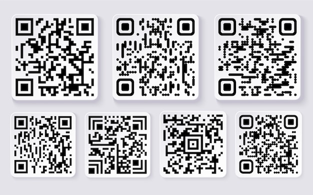 Realistische qr-Barcode-Satz-Sammlung