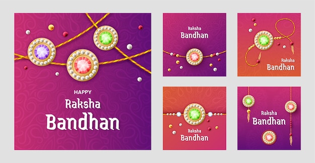 Realistische Raksha Bandhan-Instagram-Posts-Sammlung