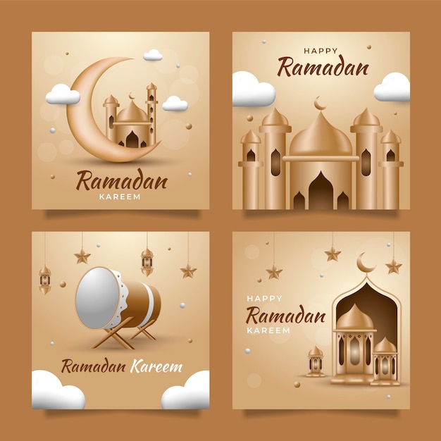 Realistische ramadan-social-media-beitragsvorlage