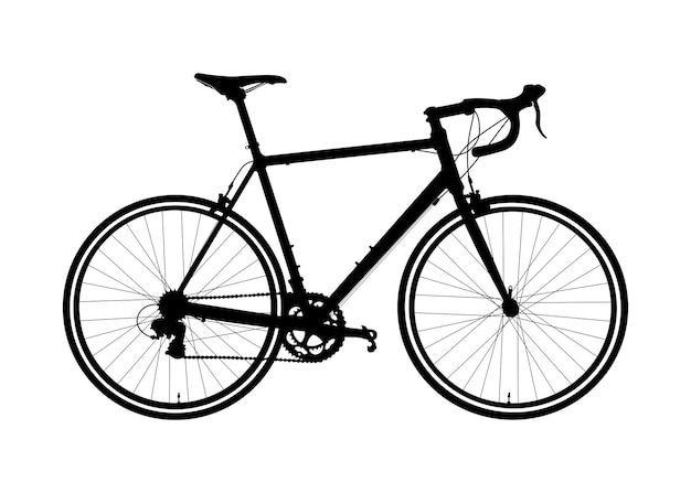 Vektor realistische rennrad silhouette fahrrad singletrack fahrzeug illustration