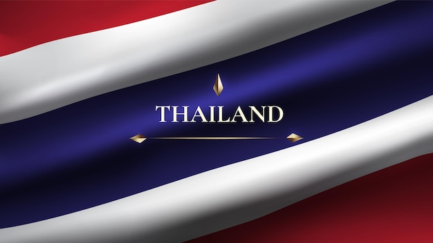 Realistische rib curl thailand flagge plus platz für text