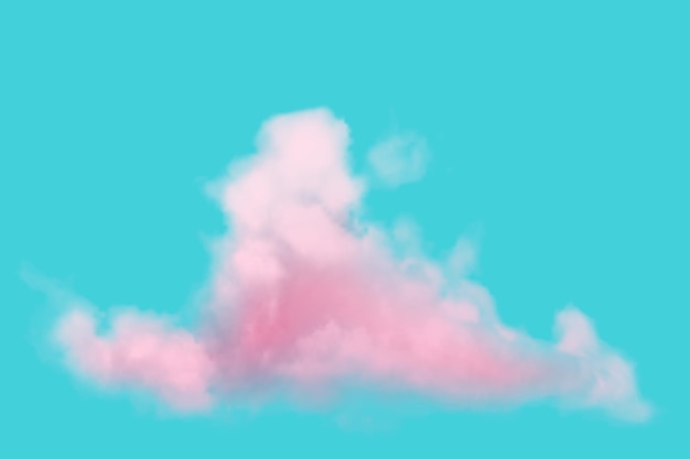 Realistische rosa wolke auf blauem hintergrund vektorillustration