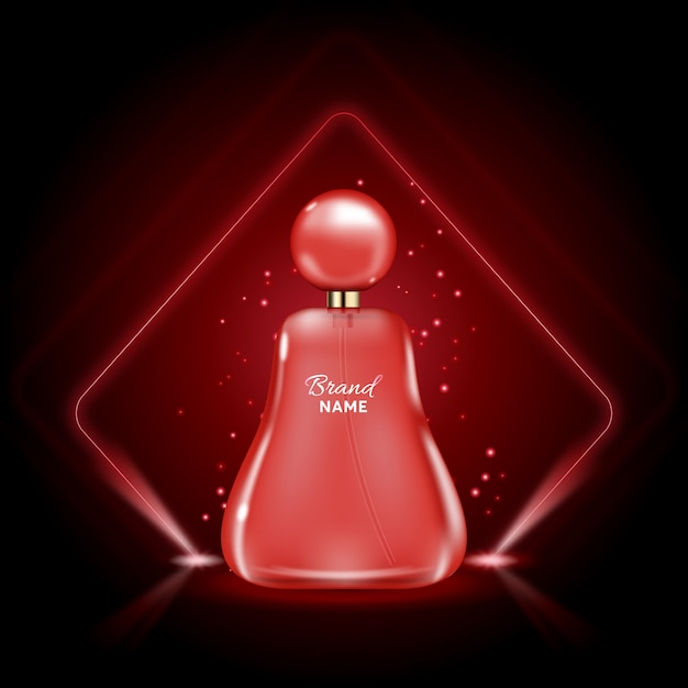 Vektor realistische rose parfümflasche