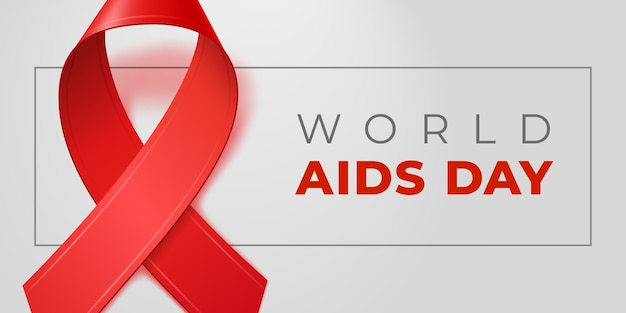 Realistische rote bänder für world aids day. dezember hiv-sensibilisierungssymbol.