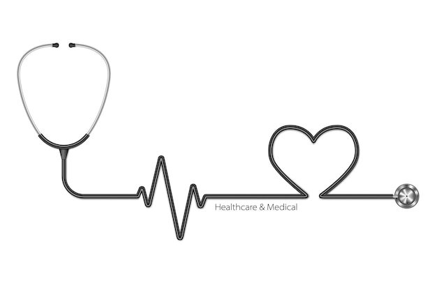 Realistische Stethoskop weißer Hintergrund Gesundheitskonzept Vektor Illustration