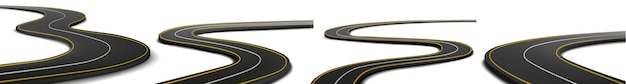 Realistische Straßenformen Illustrationssatz
