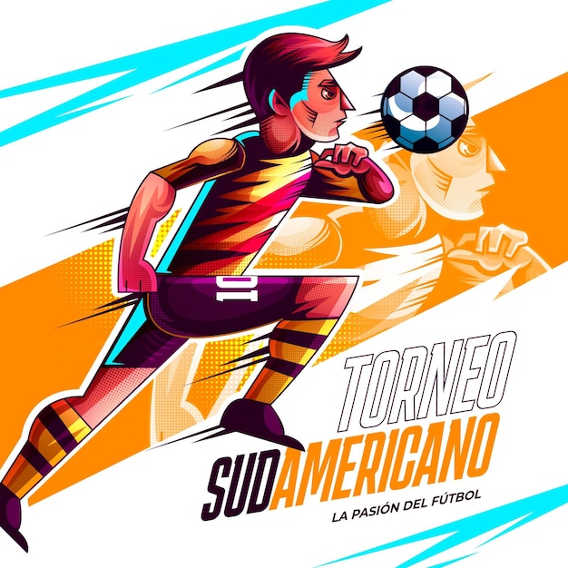 Realistische südamerikanische Fußballturnierillustration