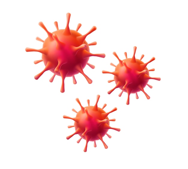Realistische Symbole für Coronavirus-Kugelzellen