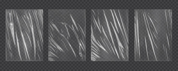 Realistische Textur aus Plastikfolie Gestreckte Polyethylenabdeckung