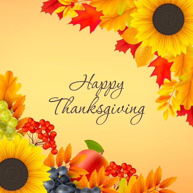 Realistische Thanksgiving-Feier-Illustration