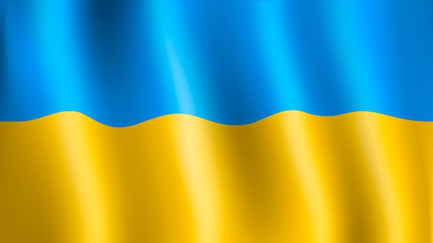 Realistische Ukraine wehende Flagge Vektor-Illustration