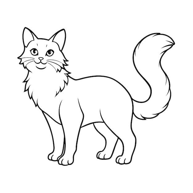 Realistische Umrissvektorillustration einer beliebten Haustierkatze