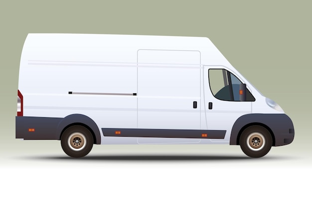 realistische Vektor-Seitenansicht des Transporters