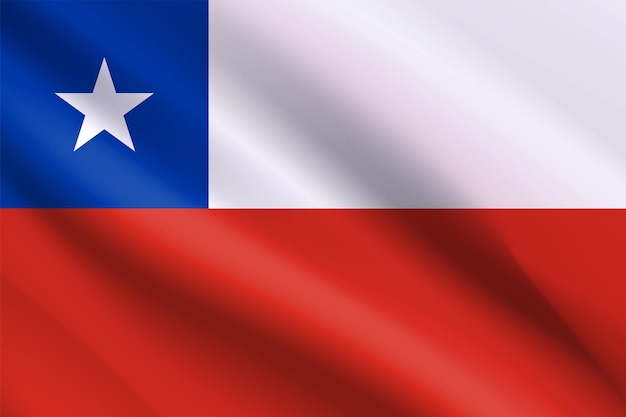 Realistische Vektorflagge von Chile oder richtige Abmessungen und chilenische Nationalflagge